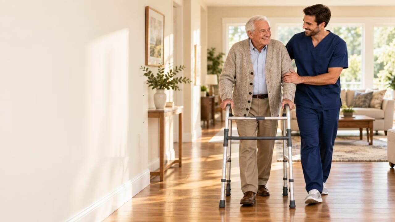 Residents enjoying time together at home